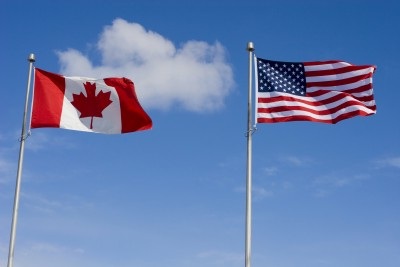 US and Canadian Flags